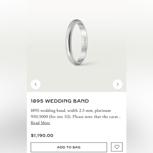 Cartier platinum band 2.5 mm - Picture 8 of 8